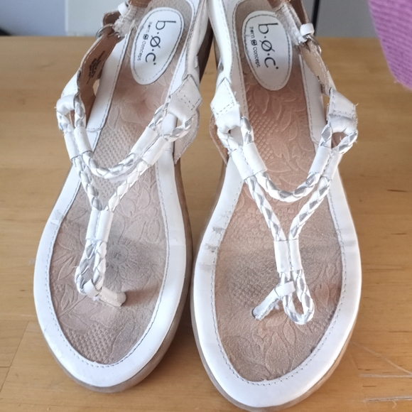 B.O.C Born White Breaded Toe Slingback Sandals Sz 8 - Picture 4 of 8